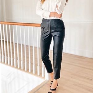 High waisted vegan leather ankle pant express